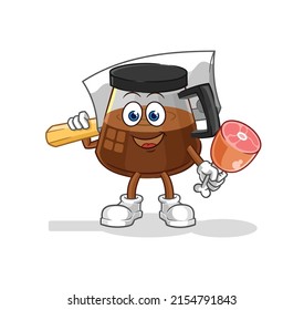 coffee machine Butcher illustration. character vector