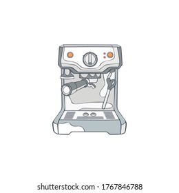 Coffee machine. Cartoon art. Isolated vector object on white background.