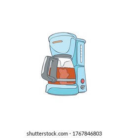 Máquina de café. Dibujo gráfico. Objeto vectorial aislado sobre fondo blanco.