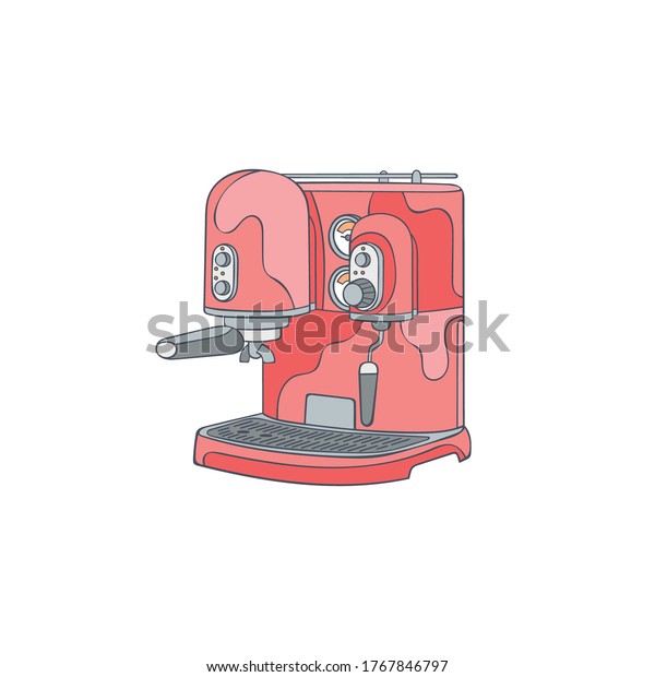 Coffee Machine Cartoon Art Isolated Vector Stock Vector (Royalty Free