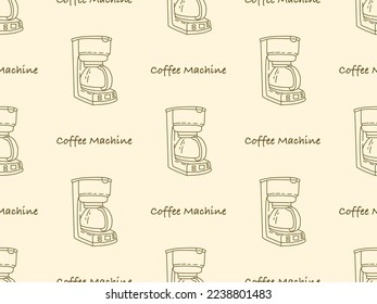 Coffee Machine caricatura de carácter sin inconvenientes sobre el fondo naranja