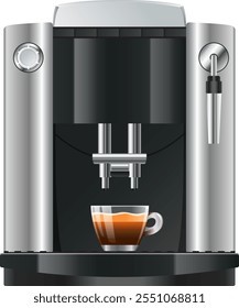 Coffee machine cartoon kitchen equipment. Espresso maker