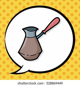 coffee machine color doodle, speech bubble
