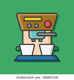 coffee machine color line icon