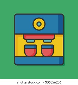 coffee machine color line icon