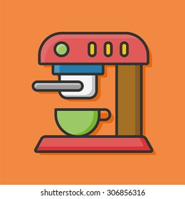 coffee machine color line icon