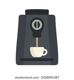 Coffee machine with cup flat style vector illustration
