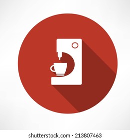 coffee machine with cup icon