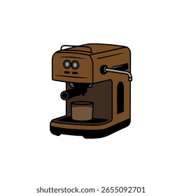 Coffee Machine with a Cup Icon Can Be Used For Home, Restaurant, Cafe or Office. Flat Design Style. Vector illustration isolated on white background