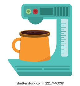 estilo aislado de icono de máquina de café y taza