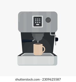 Coffee machine coffee in a cup vector illustration