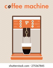 Coffee machine and cup - vector Illustration