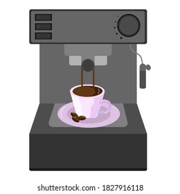 Coffee machine with a cup of coffee. Vector image, eps 10