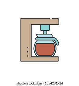 Coffee machine design, drink breakfast beverage shop morning restaurant theme Vector illustration