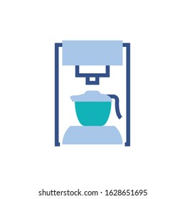 Coffee machine design of time drink breakfast beverage shop morning store aroma and caffeine theme Vector illustration