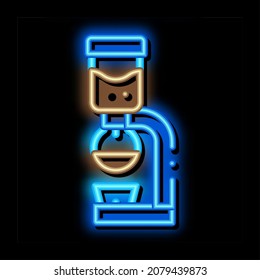coffee machine device neon light sign vector. Glowing bright icon coffee machine device sign. transparent symbol illustration