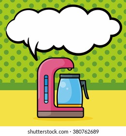 coffee machine doodle, speech bubble