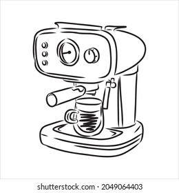 coffee machine doodle coffee machine vector illustration