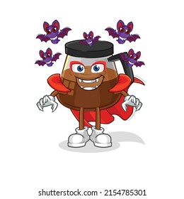 coffee machine Dracula illustration. character vector