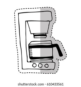 coffee machine drawing isolated icon vector illustration design