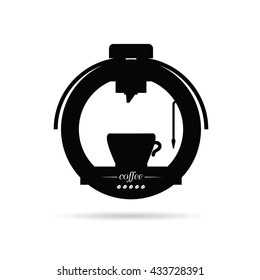 coffee machine drink black icon illustration in black color