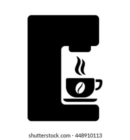 coffee machine drip equipment icon black on white background