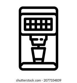 vector de icono de línea de dispositivo electrónico de máquina de café. señal de dispositivo electrónico de máquina de café. símbolo de contorno aislado ilustración negra