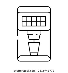 coffee machine electronic device line icon vector. coffee machine electronic device sign. isolated contour symbol black illustration