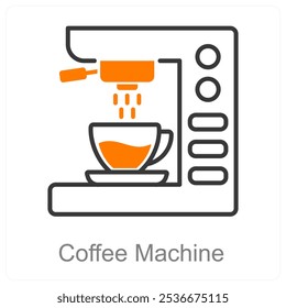 Coffee Machine and espresso icon concept