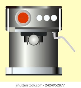 Coffee Machine Espresso Silver And Red