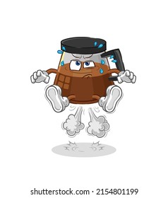 coffee machine fart jumping illustration. character vector