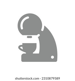 Coffee machine fill vector icon. Espresso maker glyph symbol.