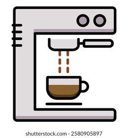 Coffee machine filled colour icon 