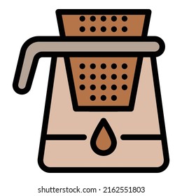 Coffee machine filter icon outline vector. Drink bar. Drip espresso