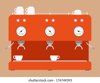 Coffee Machine Flat Design