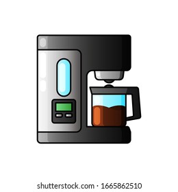 Coffee machine flat icon, coffee and appliance, coffeemaker sign, vector graphics, a solid pattern on a white background