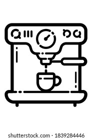 Coffee Machine Flat Icon Isolated On White Background