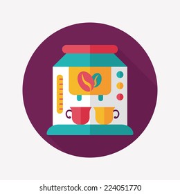 coffee machine flat icon with long shadow,eps10