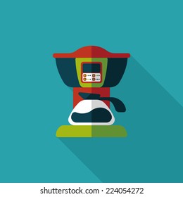 coffee machine flat icon with long shadow,eps10