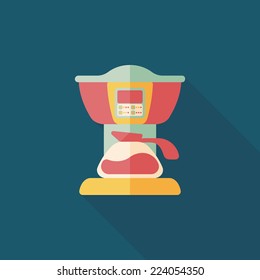 coffee machine flat icon with long shadow,eps10