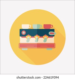 coffee machine flat icon with long shadow,eps10