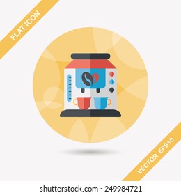 coffee machine flat icon with long shadow,eps10