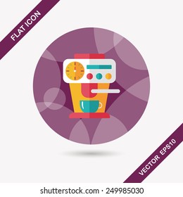 coffee machine flat icon with long shadow,eps10