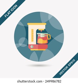 coffee machine flat icon with long shadow,eps10