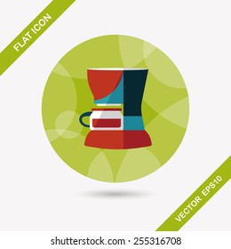 coffee machine flat icon with long shadow,eps10