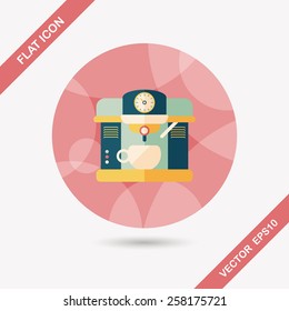 coffee machine flat icon with long shadow,eps10