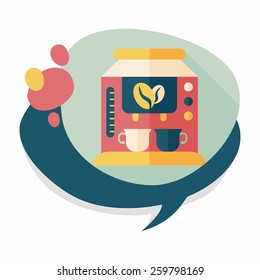 coffee machine flat icon with long shadow,eps10