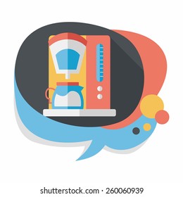 coffee machine flat icon with long shadow,eps10