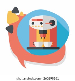 coffee machine flat icon with long shadow,eps10