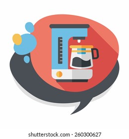 coffee machine flat icon with long shadow,eps10